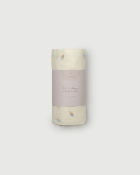 Little Riveria Organic Cotton Swaddle Blanket - Blue Stripe