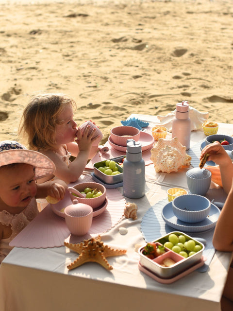 Seashell Baby Fork and Spoon - Pink-Fork & Spoon-Bimbocasa