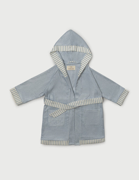 Little Riveria Bamboo Organic Cotton Bathrobe - Blue Stripe