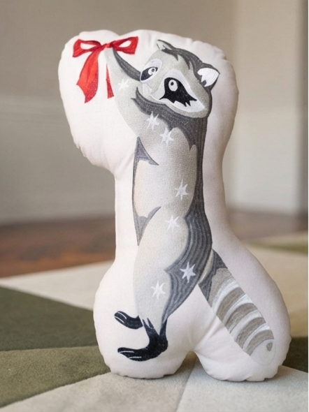 聖誕造型抱枕 - 浣熊