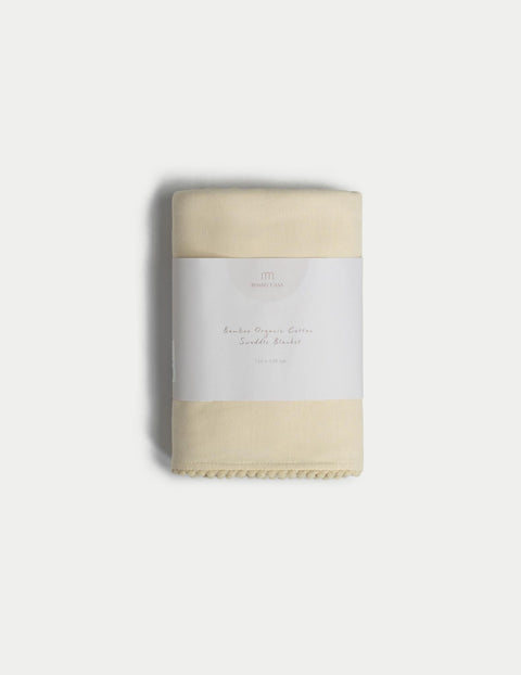 Bamboo Organic Cotton Swaddle Blanket - Safari Sand