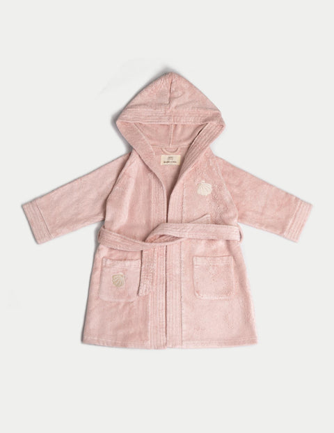 Bamboo Organic Cotton Bathrobe - Seashell Pink