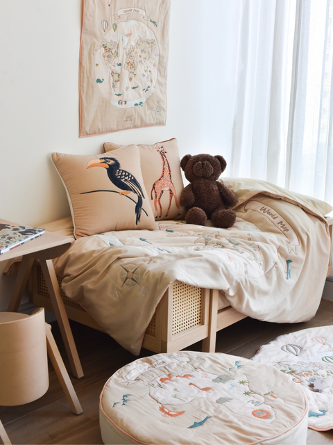 Africa Round Floor Cushion - The Explorer|For Kids-Bimbocasa