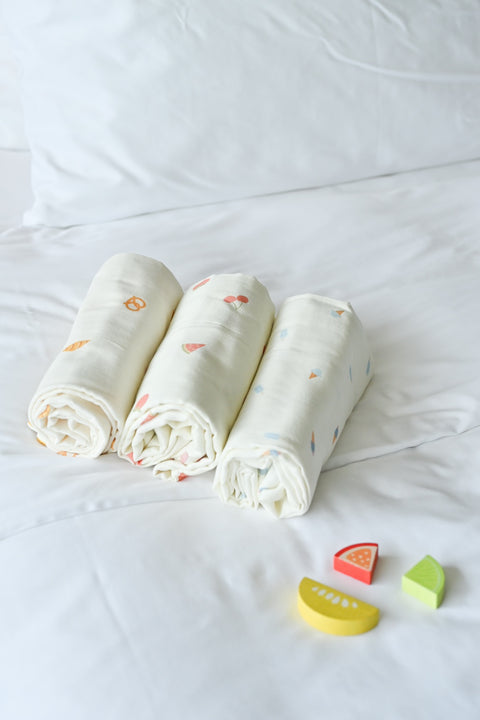 Little Riveria Organic Cotton Swaddle Blanket - Blue Stripe