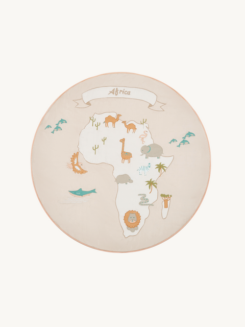 Africa Round Floor Cushion - The Explorer|For Kids-Bimbocasa