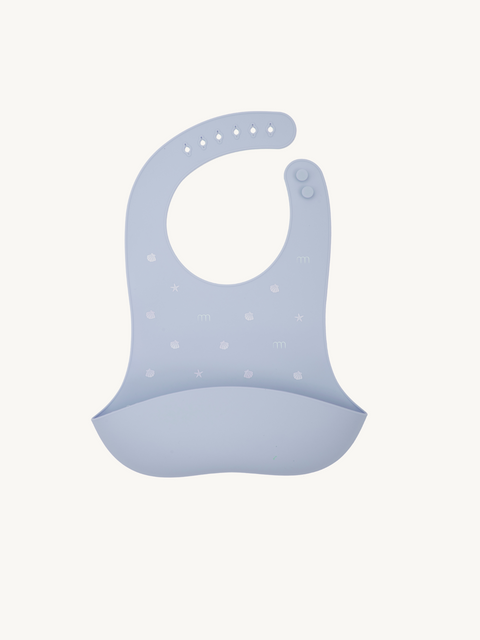 Seashell Silicone Bib - Blue|For 4 Months+ Baby-Bib-Bimbocasa