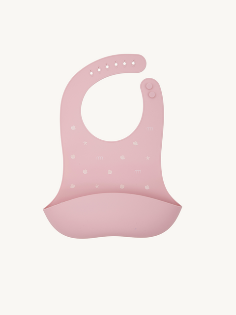 Seashell Silicone Bib - Pink|For 4 Months+ Baby-Bib-Bimbocasa