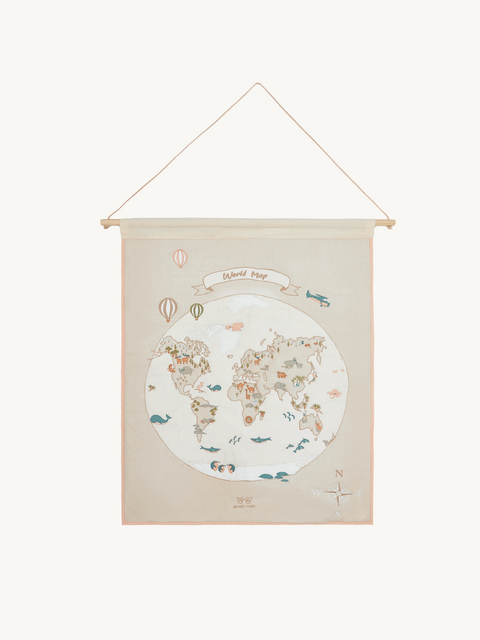 World Map Wall Hanger - The Explorer|Kids Wall Hanger-Bimbocasa