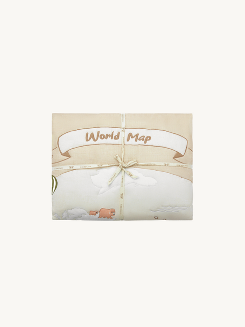 World Map - Cotton Quilted Duvet Cover and Pillow case - The Explorer|For Kids-Bimbocasa