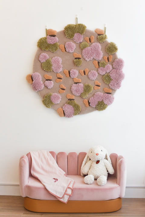 Tondo Butterfly Rug|Children's Animal Rug-Bimbocasa