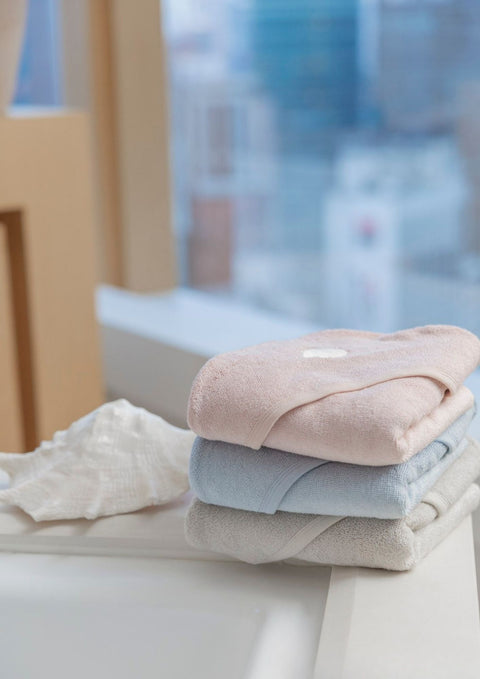 Bamboo Organic Cotton Hooded Towel - Seashell Pink