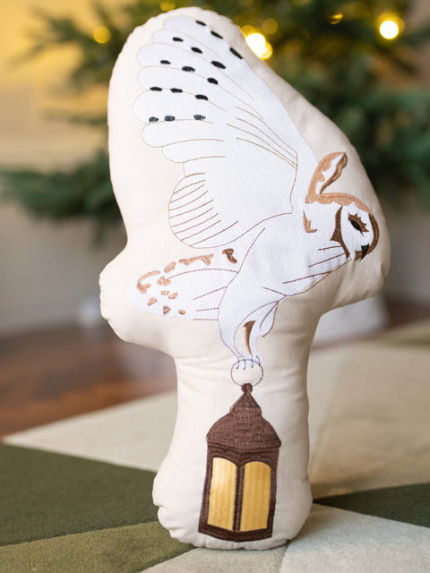 Christmas Shaped Cushion - Owl with Lamp
