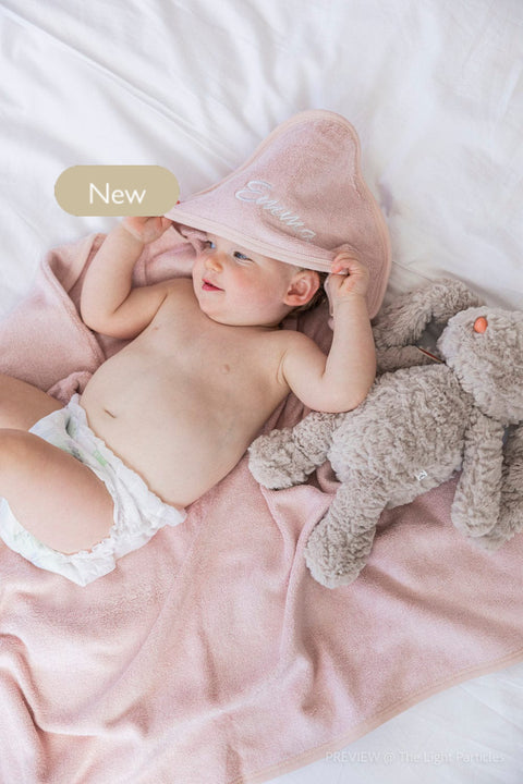 Bamboo Organic Cotton Hooded Towel - Seashell Pink (Personalized)