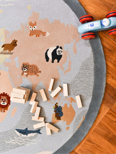 World Map Rug|Children's Rug-Bimbocasa