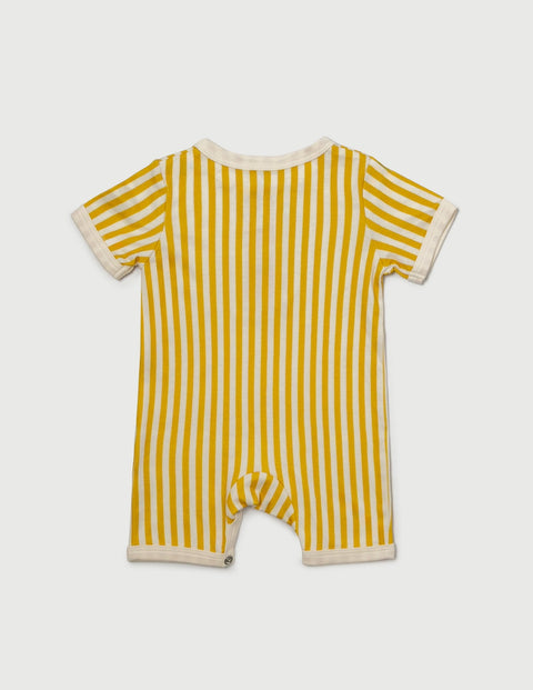 Little Riveria Romper - Mustard Stripe