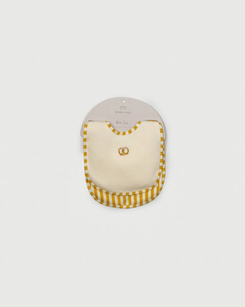 Little Riveria Print Bib - Mustard Stripe