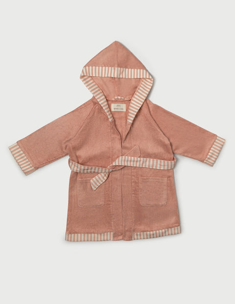 Little Riveria Bamboo Organic Cotton Bathrobe - Pink Stripe