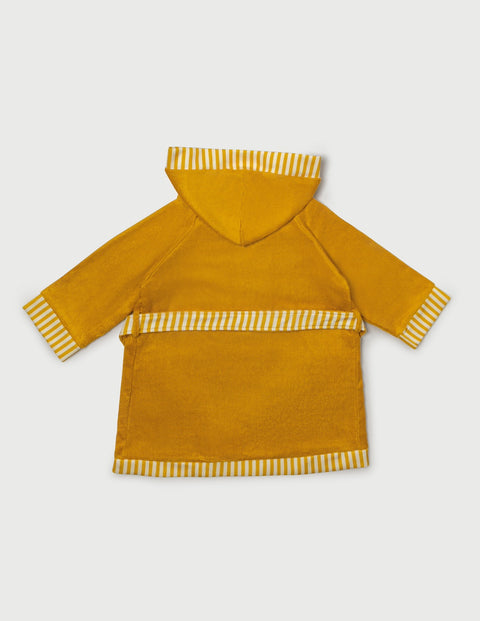 Little Riveria Bamboo Organic Cotton Bathrobe - Mustard Stripe