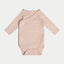 新生兒連身衣長袖貝殼粉紅色