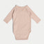 新生兒連身衣長袖貝殼粉紅色
