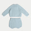 有機棉嬰兒針織套裝（開襟衫和短褲） - 藍色