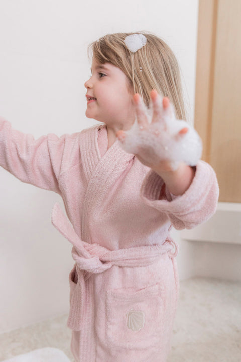 Bamboo Organic Cotton Bathrobe - Seashell Pink