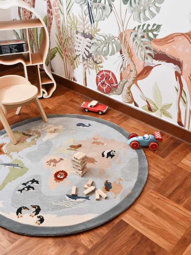 World Map Rug｜Children's Rug – Bimbocasa