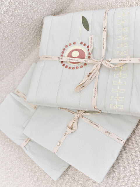 Cotton Quilted Duvet Cover and Pillowcase - Spring Sprout｜Kids Blanket