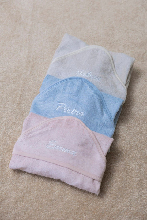Bamboo Organic Cotton Hooded Towel - Seashell Blue (Personalized)
