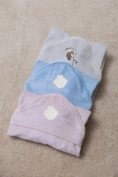 Bamboo Organic Cotton Hooded Towel - Seashell Blue (Personalized)