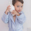 Bamboo Organic Cotton Bathrobe - Seashell Blue