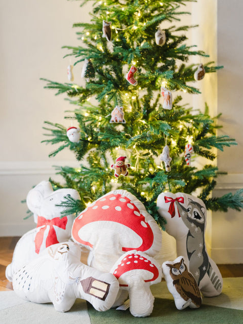 Christmas Shaped Cushion - Owl with Lamp