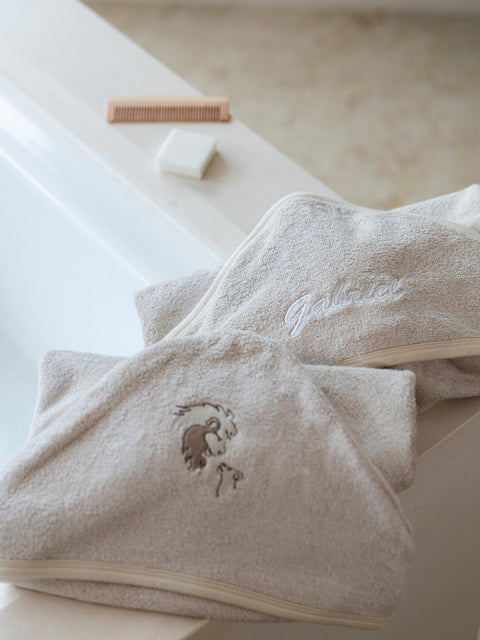 Bamboo Organic Cotton Hooded Towel - Safari Sand