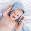 Bamboo Organic Cotton Hooded Towel - Seashell Blue (Personalized)