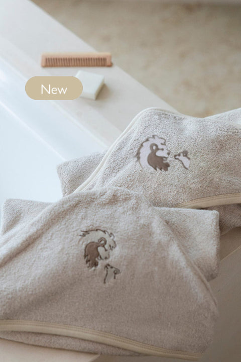 Bamboo Organic Cotton Hooded Towel - Safari Sand