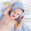Bamboo Organic Cotton Hooded Towel - Seashell Blue (Personalized)