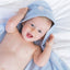 Bamboo Organic Cotton Hooded Towel - Seashell Blue