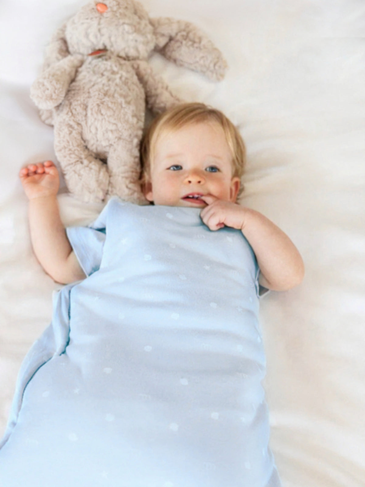 Reversible Sleeping Bag 0.5 TOG Seashell Blue – Bimbocasa