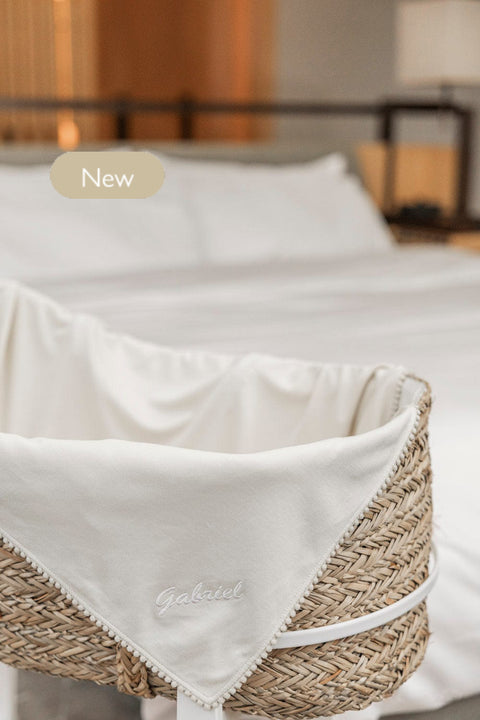 Bamboo Organic Cotton Swaddle Blanket - Safari Sand (Personalized)